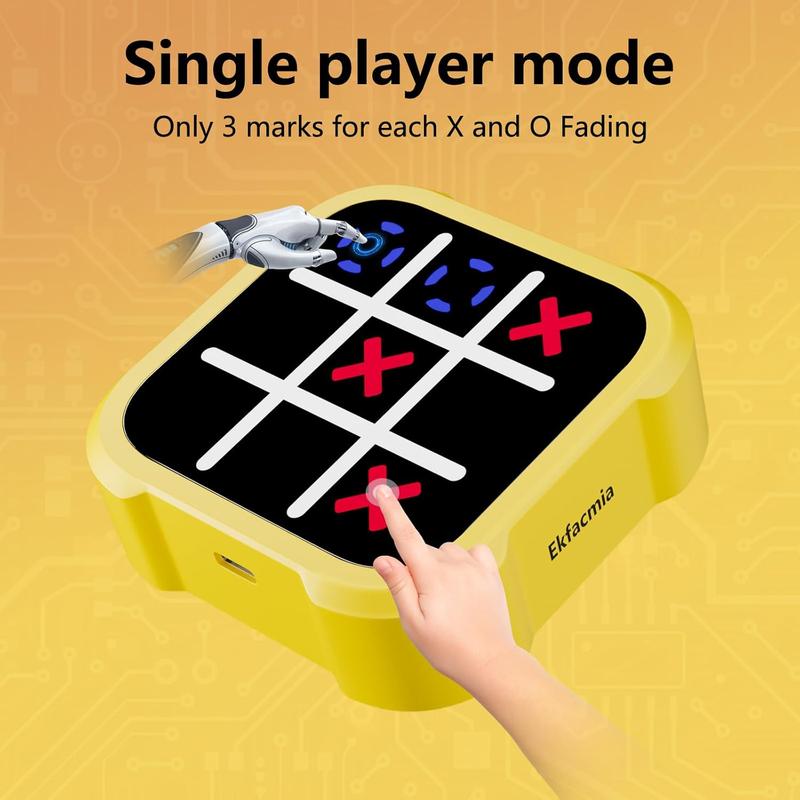 Tic Tac Toe Bolt Game, 3-in-1 Fidget Toys Board Games, Handheld Puzzle Game Console, Portable Travel Games for Memory Growth for Kids Birthday Gifts for Ages 3+