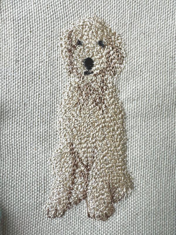 Poodle Doodle Machine Embroidered and Framed!