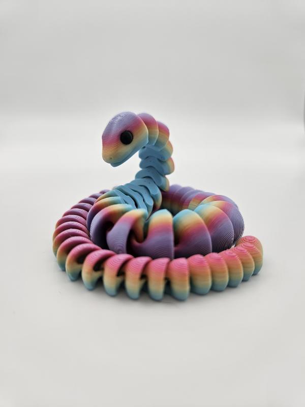 Rainbow Snake | 3D Printed Articulating Figurine Great Gift and Desk Figure