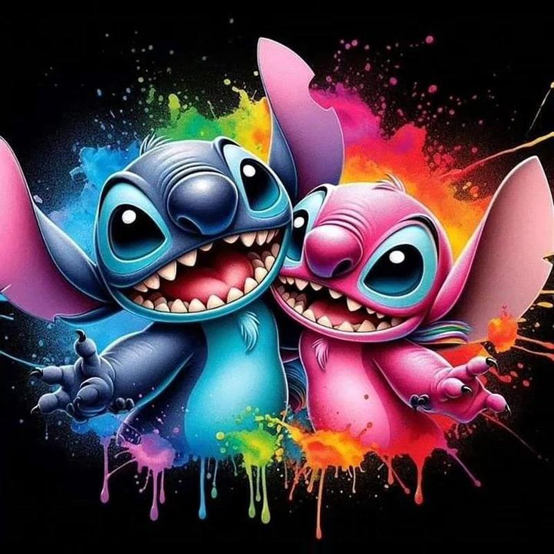 Disney Lilo & Stitch Pattern DIY Diamond Arts Colorful Painting Kit without Frame, DIY 5D Diamond Arts Colorful Painting Kit, Wall Art Decoration for Home