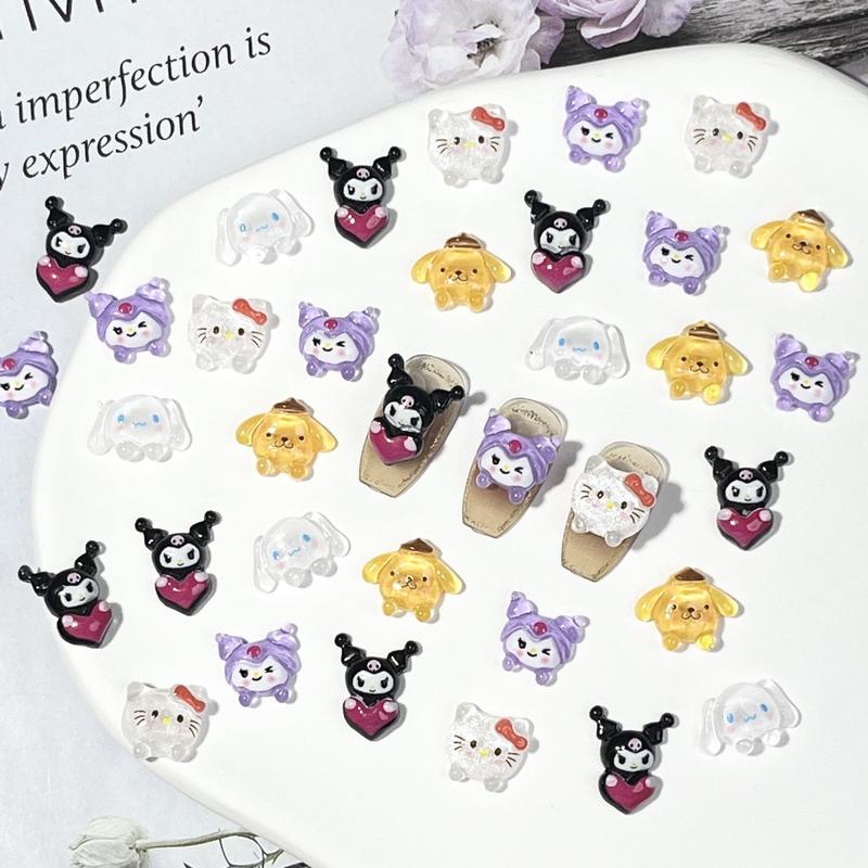 Resin Nail Charms-Sanrio Series,Diy Resin Charms ,Cartoon resin three-dimensional jewelry diy mobile phone cream accessories handmade hairpin water cup material