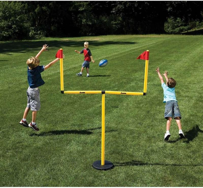 Sports Youth Football Goal-Post Set, Kids’ Football Goal Post with Mini Football, Fun Football Goal for All Ages, Easy Assembly,  Adjustable Height , Weighted Base ,Football Accessories, Football