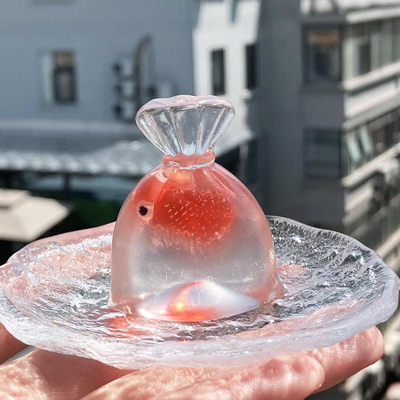 Squishy Toy Goldfish Bag Mochi Soft Rubber Toy Cute Goldfish Pinching Slow Rebound Decompression Vent Toy Stress Release Gift