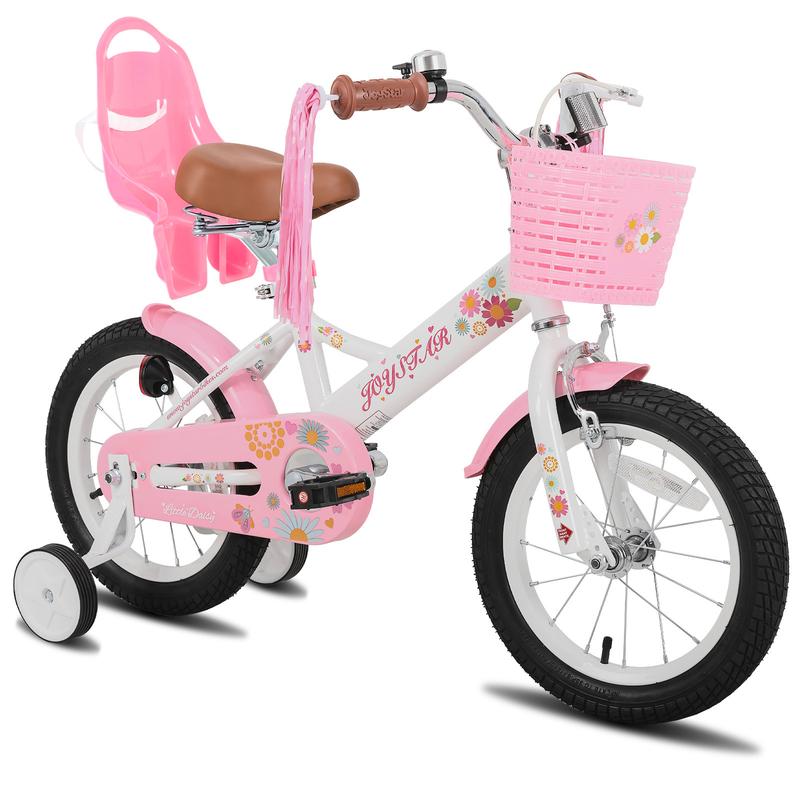 JOYSTAR christmas 2024 ornament Kids Bike 3-9 Years 12-16 Inch girls bicycle Training Wheels Princess Doll Seat Bike Toddler Kids' Bicycle