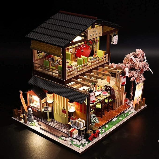 The Missing Piece DIY Miniature Sushi Bar Dollhouse Kit