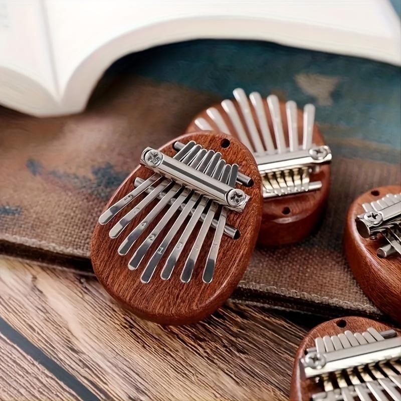 8 Key Mini Kalimba for Christmas Gift, Wooden Finger Thumb Piano with Pendant, Musical Instrument for Friend & Adults, Birthday Gift