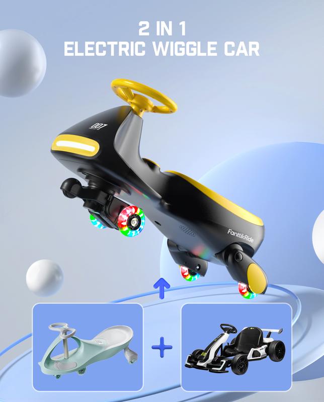 FanttikRide N7 Electric Wiggle Car with Pedal, Ride on Toy