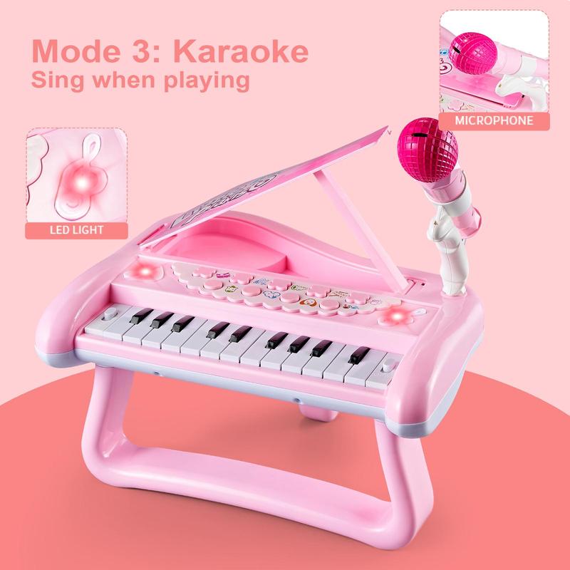 Children's Piano Toy Keyboard, Musical Instrument Toy with Microphone, Multi-use Educational Toys for Kids