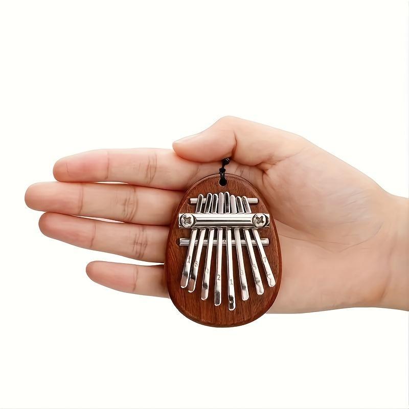 8 Key Mini Kalimba for Christmas Gift, Wooden Finger Thumb Piano with Pendant, Musical Instrument for Friend & Adults, Birthday Gift