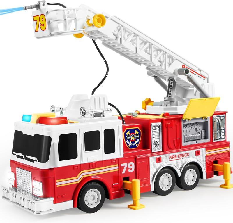  Interactive Fire Truck Toys Lights, Sirens, and Realistic Features Perfect for Boys & Girls Birthday Gifts