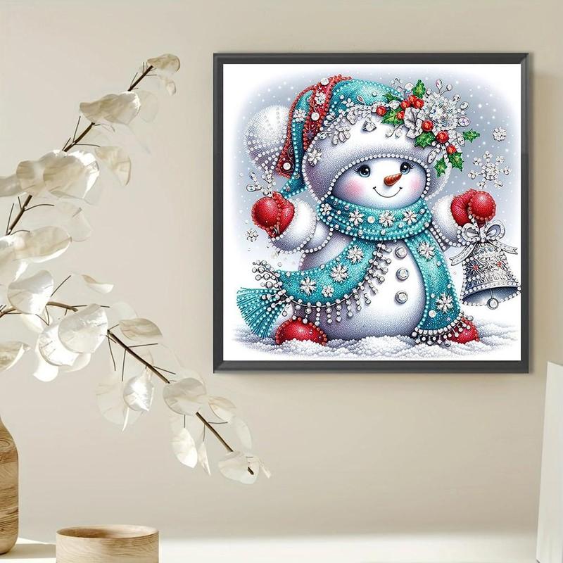 Snowman Pattern DIY Diamond Arts Colorful Painting Kit without Frame, DIY 5D Diamond Arts Colorful Painting for Bedroom Home Wall Decor