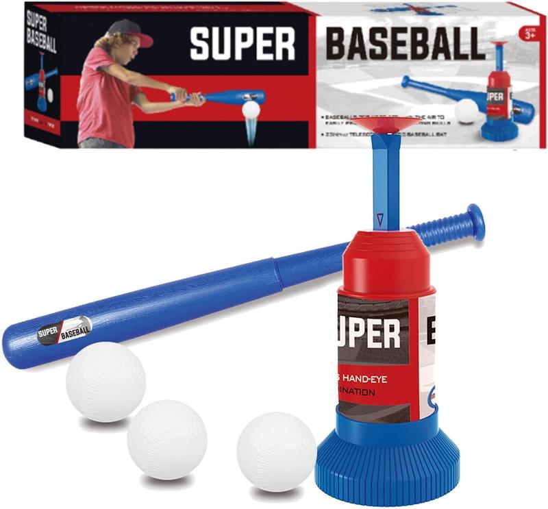 Kids Baseball Tee, T Ball Set for Kids and Toddlers, Includes 3 Balls, Teeball Batting Tee, Outdoor Sport Toy Tball Games for Boys & Girls