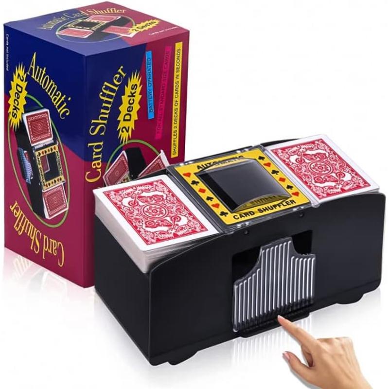 Automatic Card Shuffler 1 2 4 6 Decks, Electric Battery-Operated Shuffler, Casino Card Game for Poker, Home Card Game, Texas Hold'em