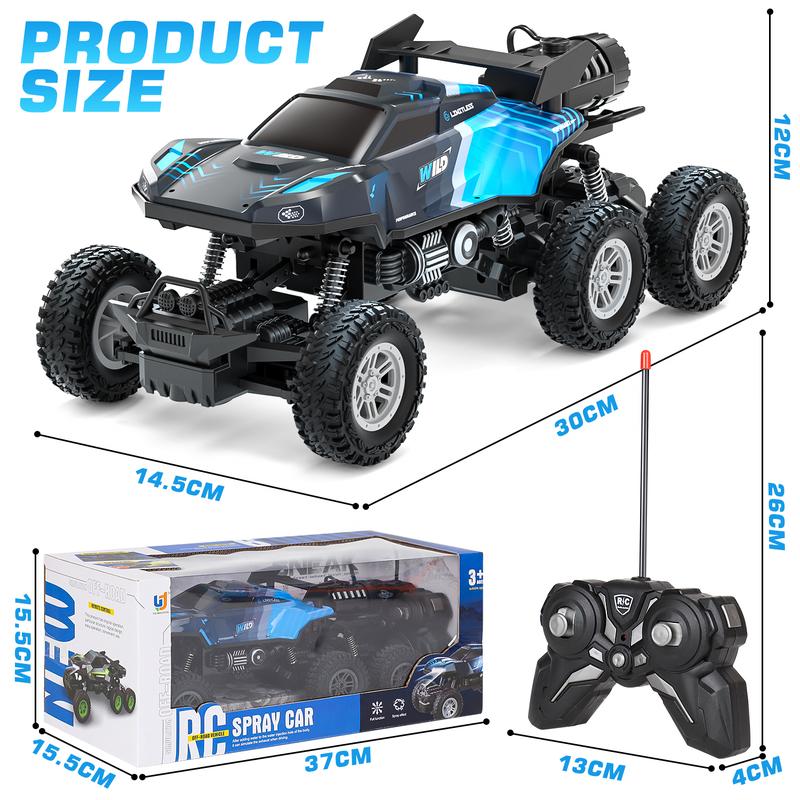 Remote Control Rc Truck, Remote Control Car, 1:16 Scale All Terrain Off-Road Monster Truck, Rc Cars with LED light & Spray Function, Best Brithday Gifts, Back to school gifts