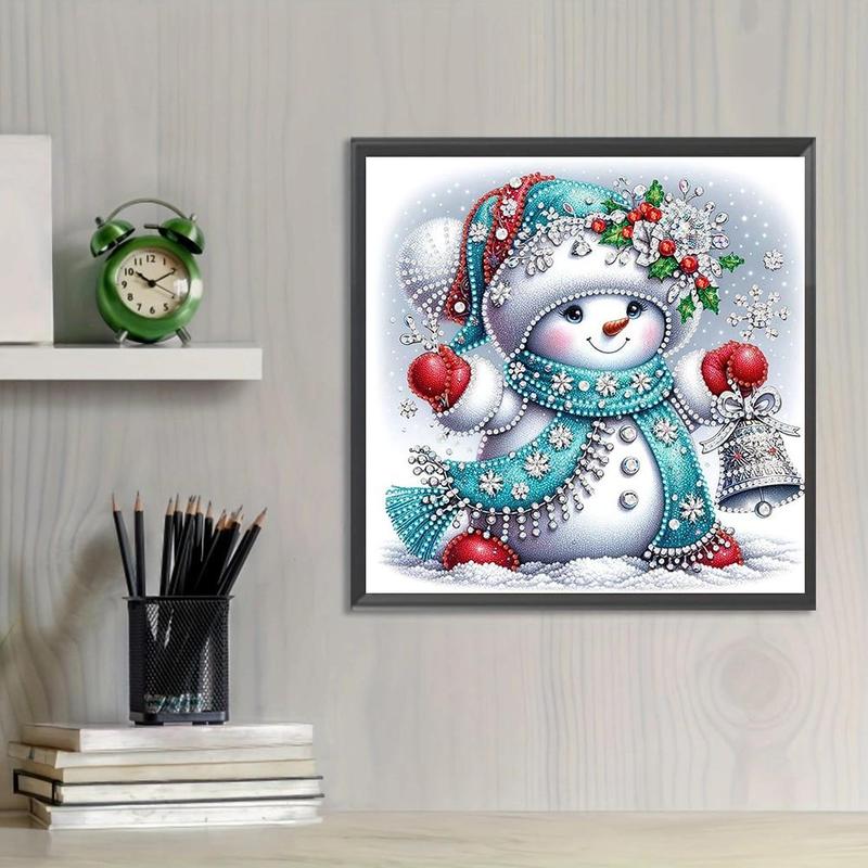 Snowman Pattern DIY Diamond Arts Colorful Painting Kit without Frame, DIY 5D Diamond Arts Colorful Painting for Bedroom Home Wall Decor