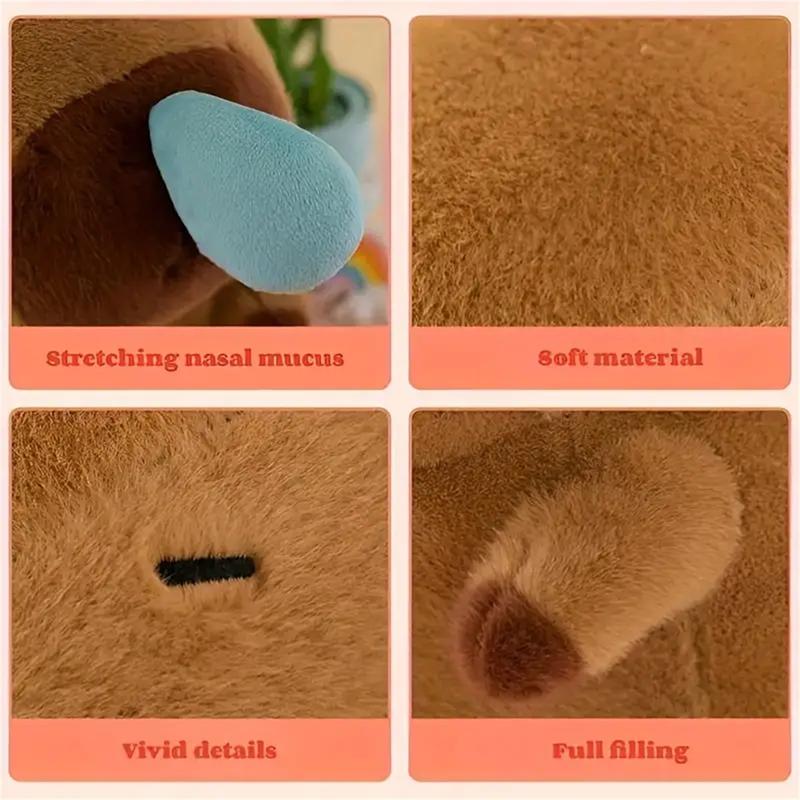 13.7in 35cm Capybara Cartoon Runny Nose Simulation Capybara Plush Toy Capybara Plush Doll, Stuffed Toy Throw Pillow For Sofa, Home Decoration, Holiday Gifts, New Year Gift