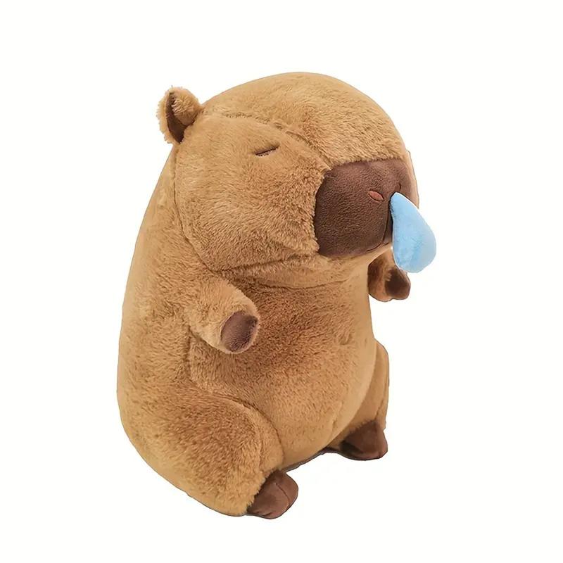 13.7in 35cm Capybara Cartoon Runny Nose Simulation Capybara Plush Toy Capybara Plush Doll, Stuffed Toy Throw Pillow For Sofa, Home Decoration, Holiday Gifts, New Year Gift