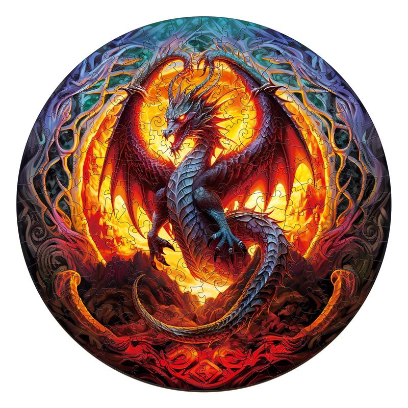 Fiery Dragon-2 Wooden Jigsaw Puzzle for Kids and Adults