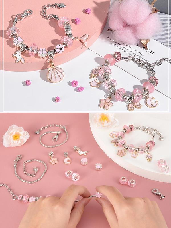 Princess Themed Heart & Star & Shell Design Jewelry Making Kit, Including Beads & Charms & Accessories, Designer DIY Jewelry Making Kit for Bracelet Necklace Earrings