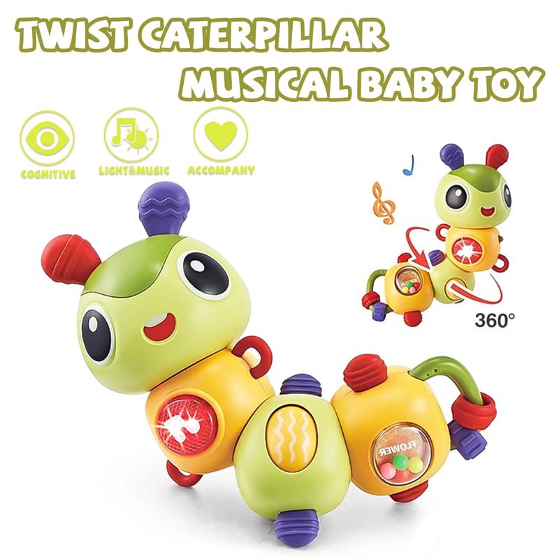 360° Fine Motor Skills Toys, Cute Caterpillar Musical Toys, Musical Educational Toys, Educational Learning Toys Gift, 5.5*6.7 in