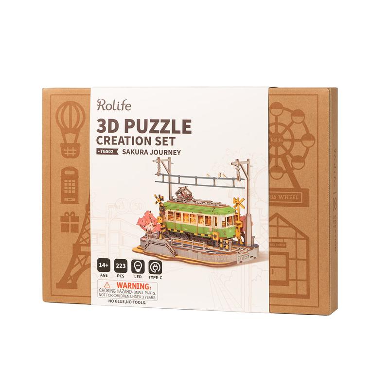 Rolife Sakura Journey 3D Wooden Puzzle DIY Model building Kits, Creative Kids Craft Hobby Gift  Home Decor Assembly Toy building bricks