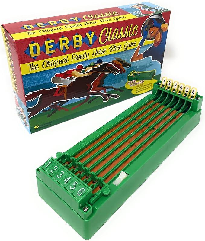 Derby Horse Race,Horse Racing Game,Electronic Horse Race Board Game with 6-Horse, Mini Portable Board Racing Game Table Top for Family Friends Adults Party Entertainment Games (Battery Operated)