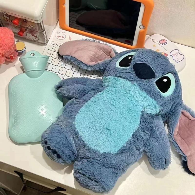 Cuddly plush fill with warm water for period。Anime Stitc Plush with a Bottle for hot Water Filling