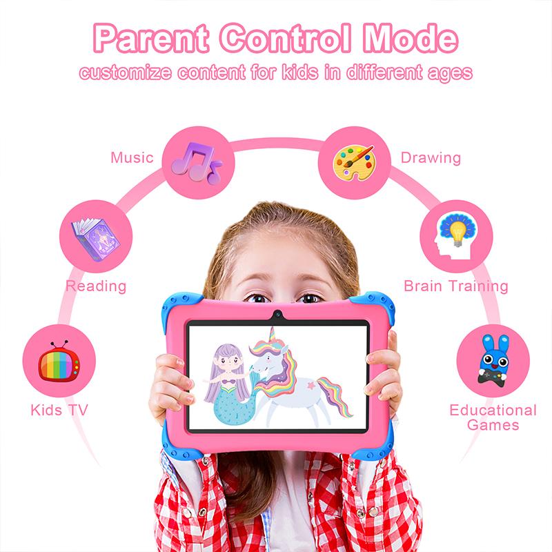 Kids Tablet 7 inch Android 12 Toddler Tablet Childrens Tablet for Kids 2-13 Quad-Core 2+32GB WiFi Bluetooth Dual Camera Parental Control with Drop-Proof Toddler Tablet Case Android Educational Gaming Tablet