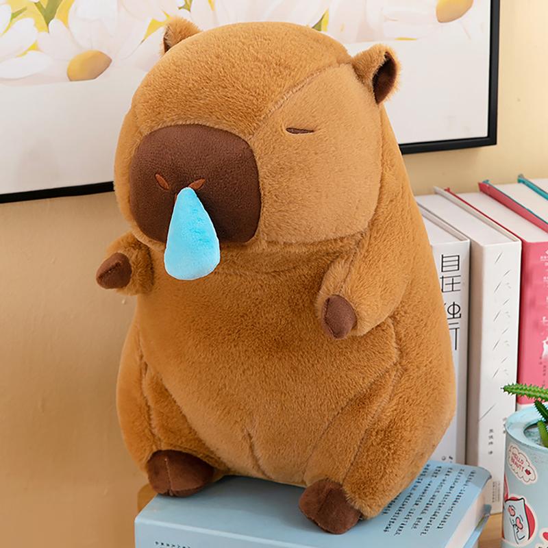 13.7in 35cm Capybara Cartoon Runny Nose Simulation Capybara Plush Toy Capybara Plush Doll, Stuffed Toy Throw Pillow For Sofa, Home Decoration, Holiday Gifts, New Year Gift