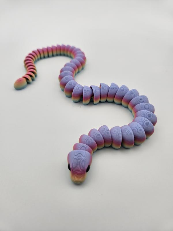 Rainbow Snake | 3D Printed Articulating Figurine Great Gift and Desk Figure