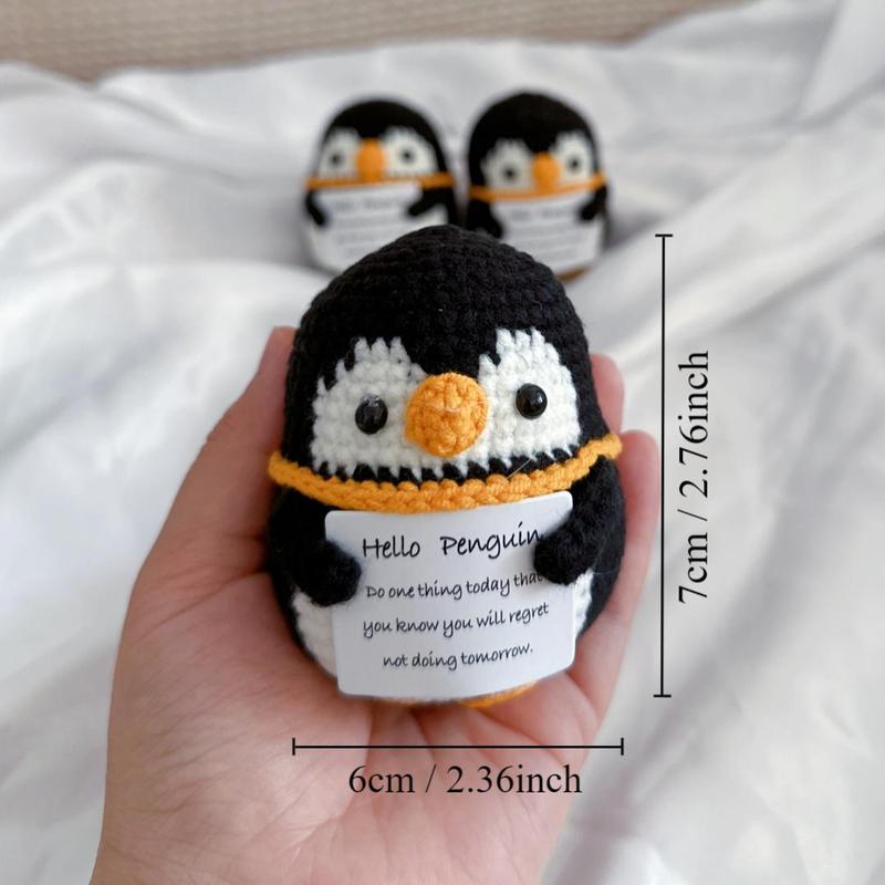 Cute Positive Penguin Design Knitting Toy, DIY Knitting Toy, DIY Handmade Knitting Toy for Birthday Gift