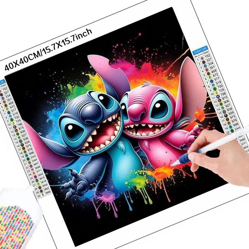 Disney Lilo & Stitch Pattern DIY Diamond Arts Colorful Painting Kit without Frame, DIY 5D Diamond Arts Colorful Painting Kit, Wall Art Decoration for Home