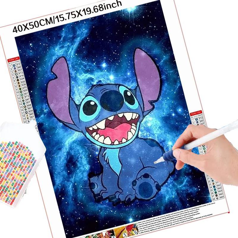 Cartoon Stitch Pattern DIY Diamond Arts Colorful Painting Kit without Frame, DIY 5D Diamond Arts Colorful Painting Kit, Wall Art Decor for Home