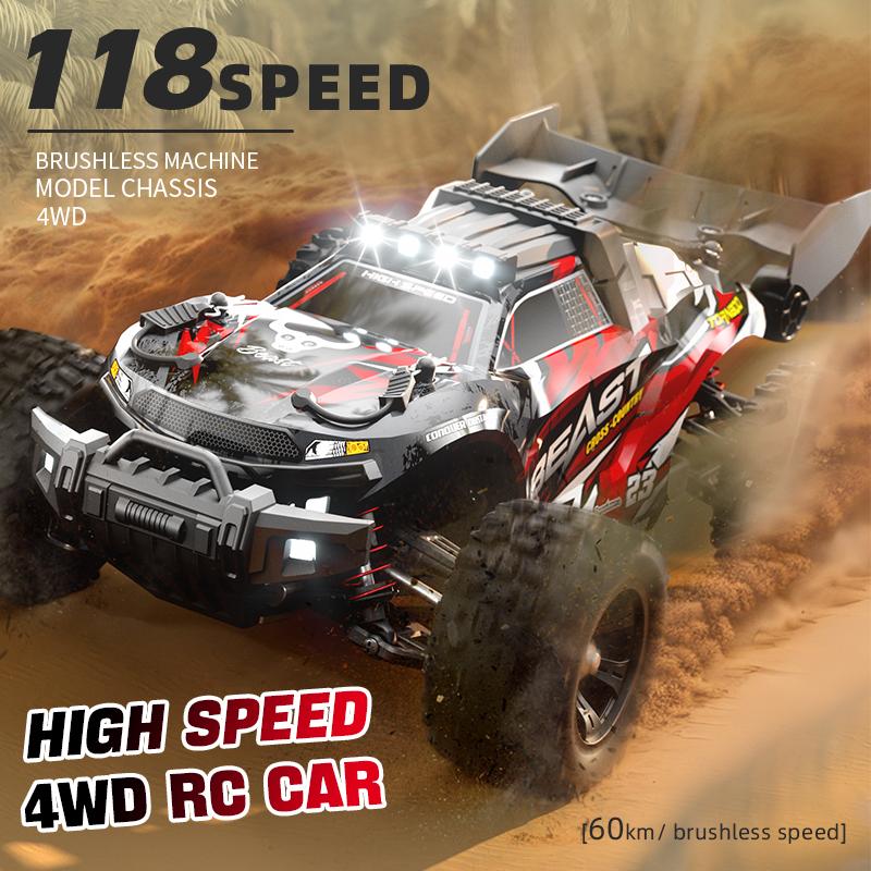 1:18 4WD RC Car Off Road Monster Truck High Speed 50Km H With LED Light 2.4G Remote Control Cars For Adults And Kid RC Cars Toys