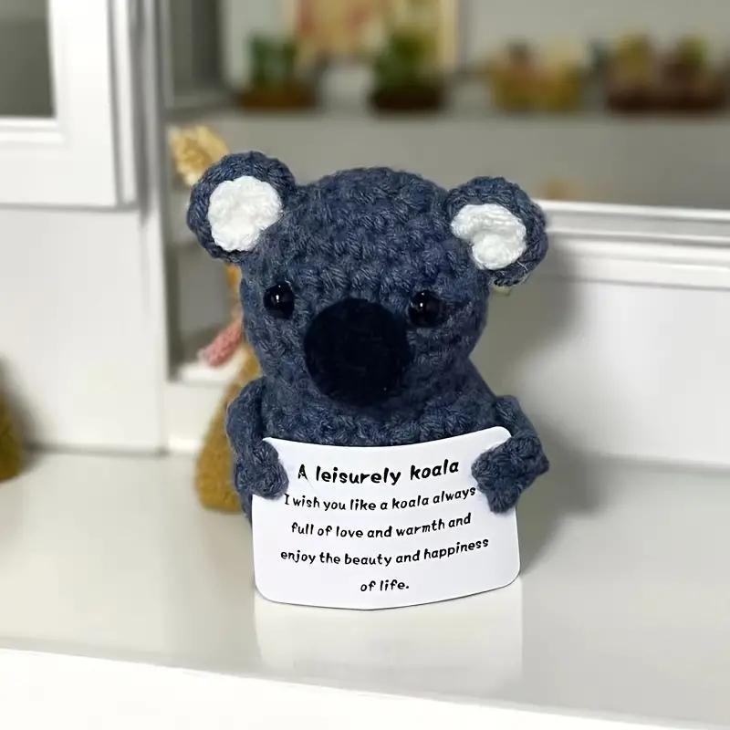 Koala Design Crochet Toy, Letter Pattern DIY Handmade Knitting Toys, Mini Desktop Decorations for Home & Office