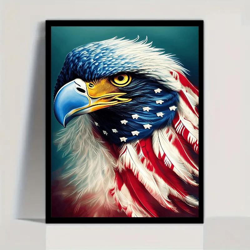 Eagle Pattern DIY Diamond Arts Colorful Painting Kit without Frame, DIY 5D Painting Kit, Wall Art Decor