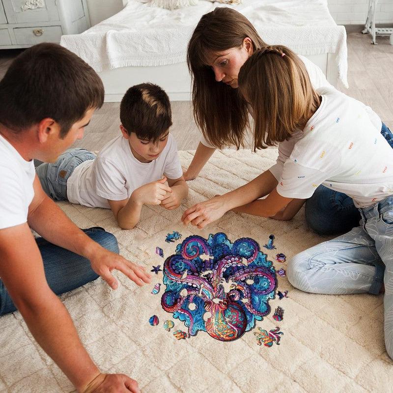 Deep Sea Giant Octopus Wooden Jigsaw Puzzle