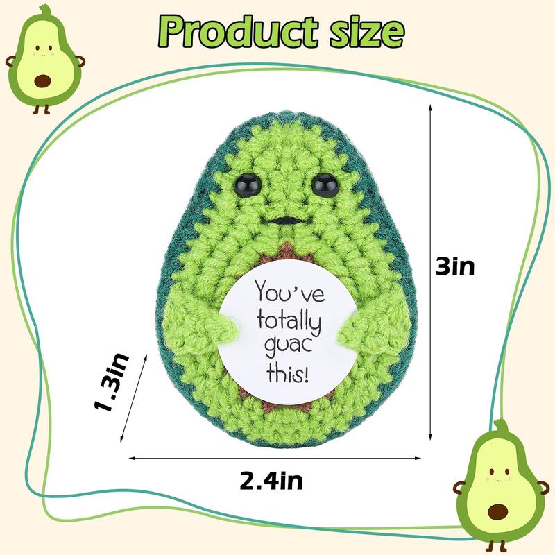 Handmade Emotional Support Pickled Cucumber Gift, Funny Birthday Gifts Knitted Cucumber with Positive Card Funny Decor Positive Potato Crochet for Encouragement Gifts for Friends