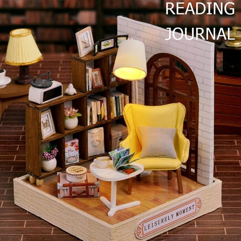 DIY Wooden Miniature House Kit for Christmas Gift, 1 Box Creative Room with Furniture, DIY Wooden Assembly Kit, DIY Wooden Craft Kit, Creative Gift for Friends