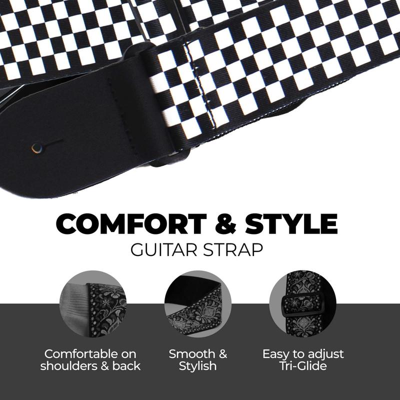 Guitar Shoulder Strap, 10pcs set Adjustable Guitar Shoulder Strap with Guitar Picks & Holder, Music Accessories for Guitar, Electric Guitar, Bass