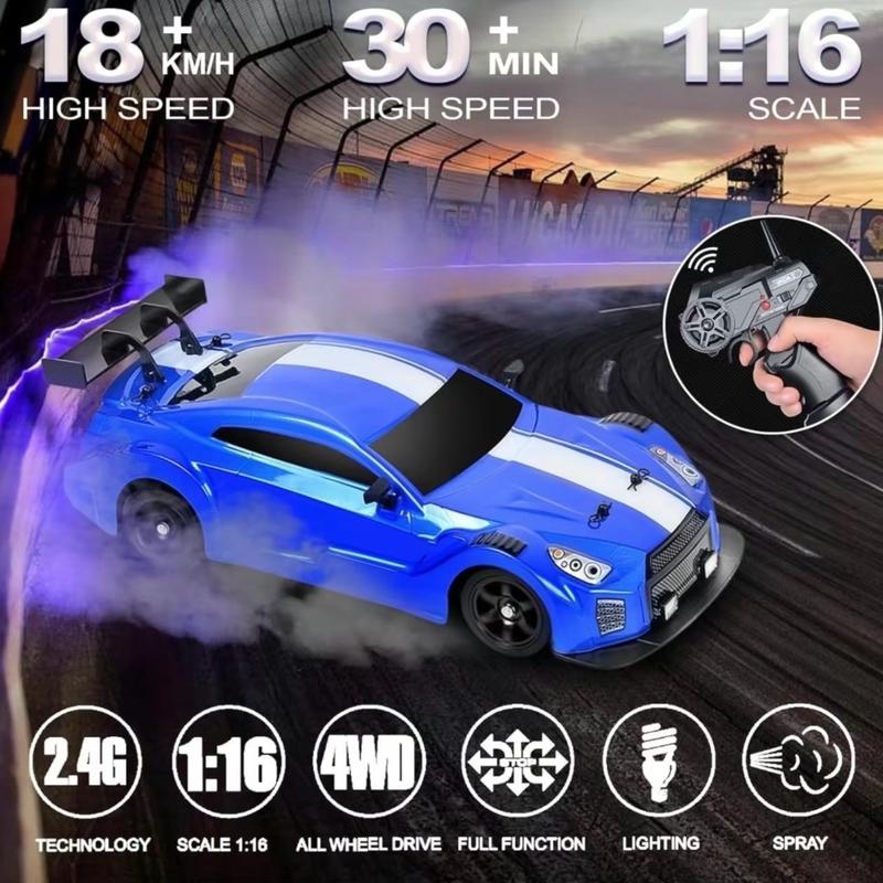 RC Drift Cars with Realistic Smoke Exhaust, 30+ Minutes Battery Life, 4 Color Options kid boy stunt car  Christmas gift rcoffroad