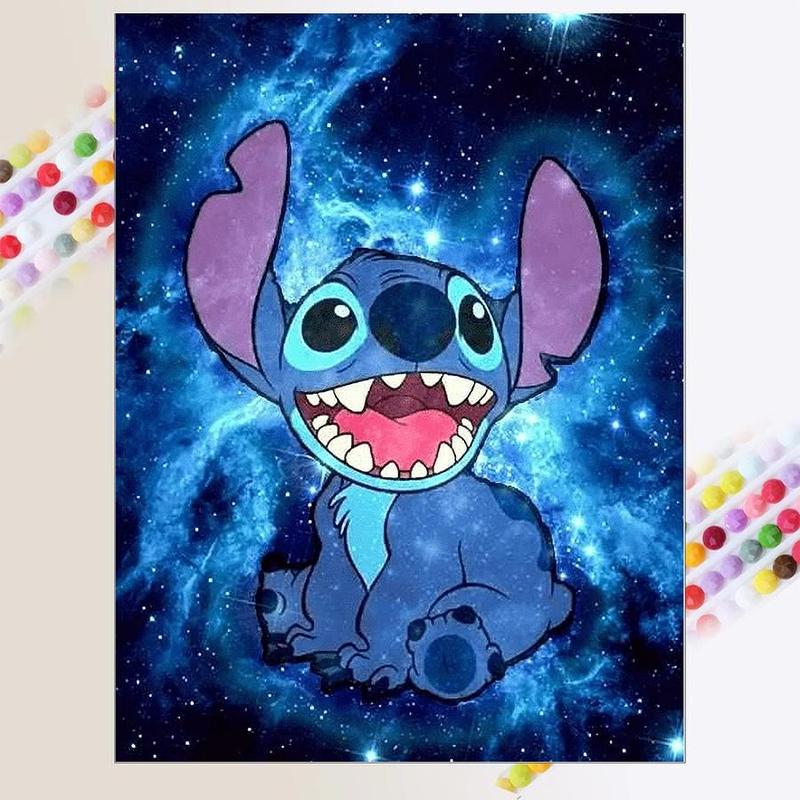 Cartoon Stitch Pattern DIY Diamond Arts Colorful Painting Kit without Frame, DIY 5D Diamond Arts Colorful Painting Kit, Wall Art Decor for Home