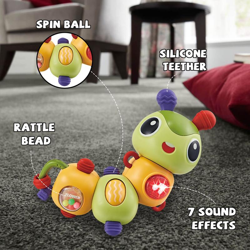 360° Fine Motor Skills Toys, Cute Caterpillar Musical Toys, Musical Educational Toys, Educational Learning Toys Gift, 5.5*6.7 in