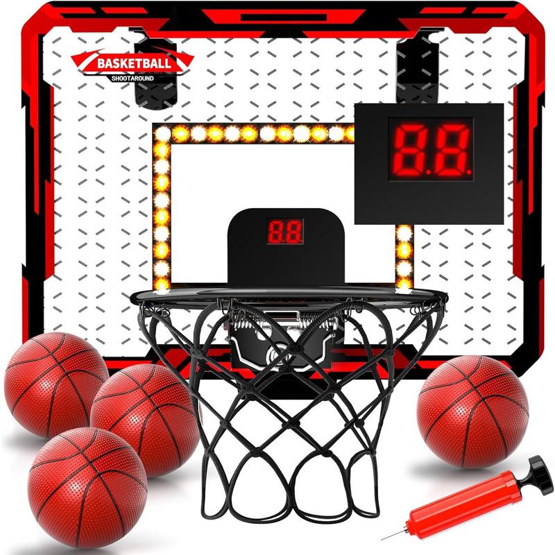 Indoor Basketball Mini Basketball Hoop with 4 Balls for Bedroom Office Outdoor as Christmas Gift