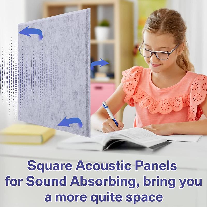 12~48 Pack Acoustic Panels Sound Noise Proof Absorbing Wall Tiles Panels 12