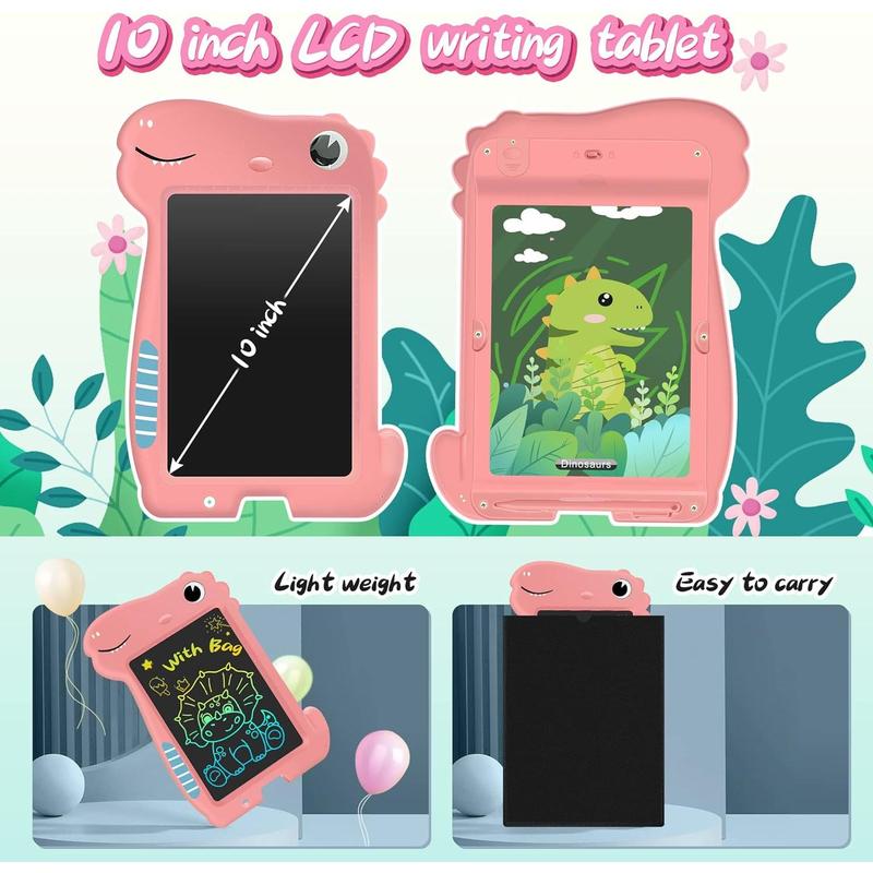 LCD Writing Tablet 10Inch, Doodle Board Gifts for  with Bag, Etch a Dinosaur Girl Sketch Pad Birthday Christmas Gift, Drawing Tablet for Girls Boys