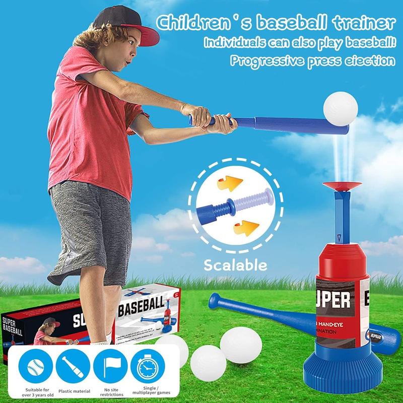 Kids Baseball Tee, T Ball Set for Kids and Toddlers, Includes 3 Balls, Teeball Batting Tee, Outdoor Sport Toy Tball Games for Boys & Girls