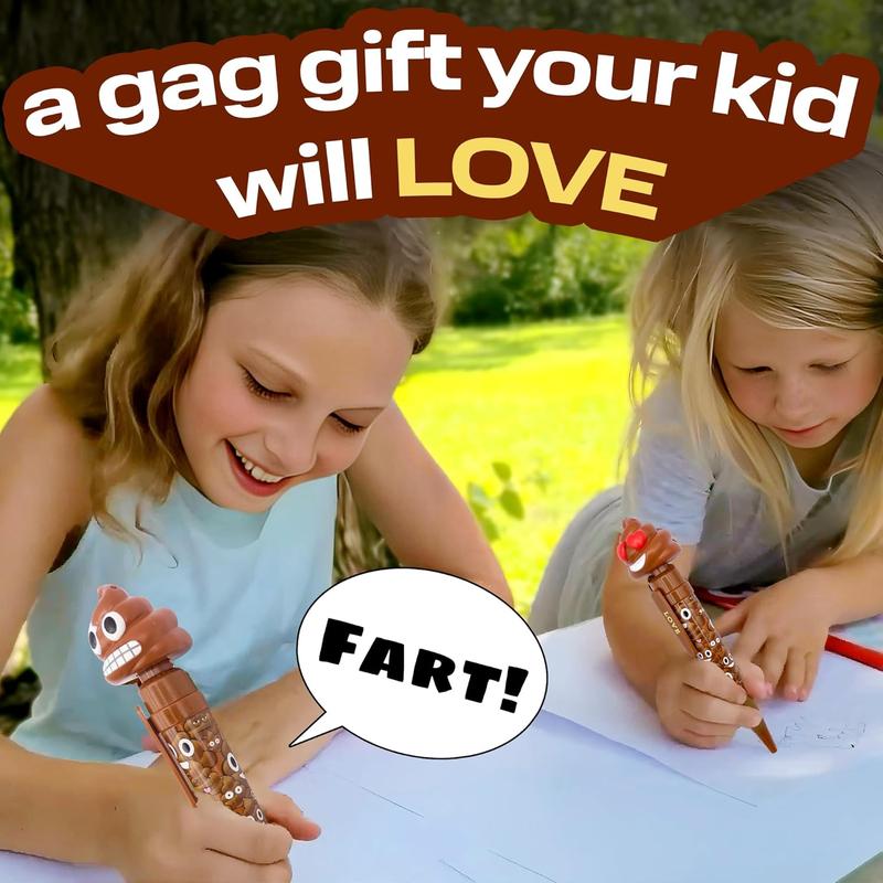 Farting Poop Pen Makes 7 Funny Fart Sounds - Perfect Stocking Stuffers for Kids, Teens & Boys - This Poop Pen Makes Funny Gifts for the Entire Family - Great Fart Pen Gag Gifts with Big Laughs