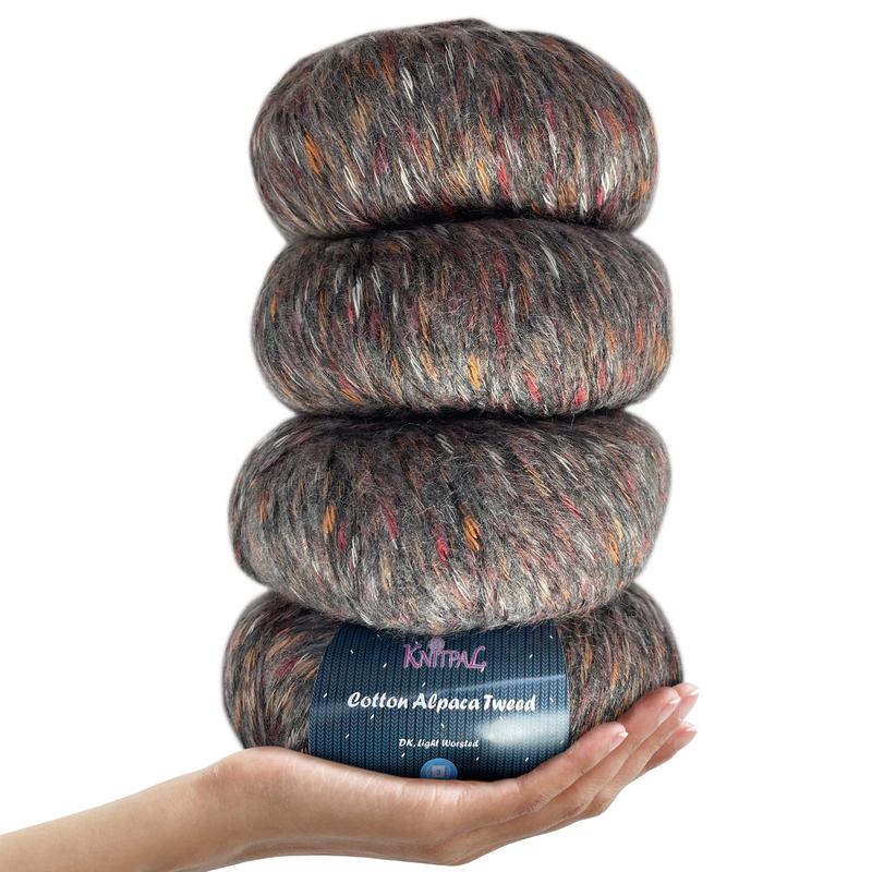 KnitPal Cotton Alpaca Tweed Soft Alpaca Blend DKLight Worsted Weight 3 4 Balls per Pack 588 yds200g cotton yarn