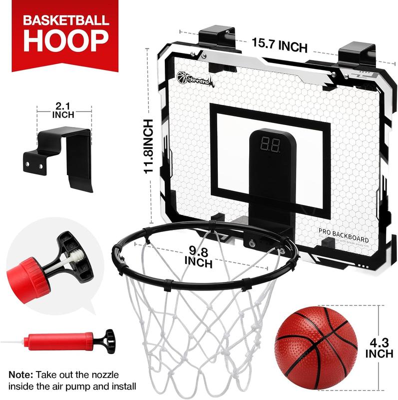 Basketball Hoop Indoor Mini Basketball Hoop with 3 Balls, Indoor Basketball for Door Score Basketball Hoop for  and Adults